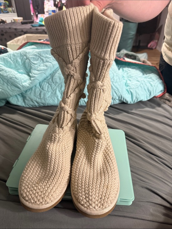UGG Shoes - UGG Women's Knit Tall Sock Boots in Beige